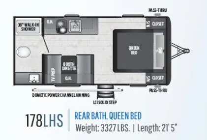 Keystone Hideout LHS 178LHS floor plan