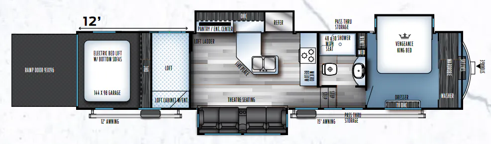 Forest River Vengeance Touring Edition 39R12 floor plan
