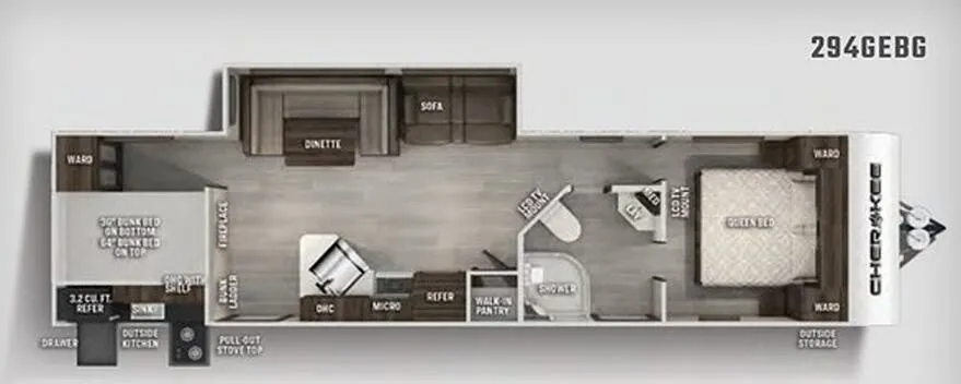 Forest River Cherokee 294GEBG floor plan