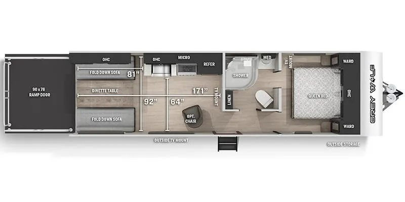 Forest River Cherokee Grey Wolf 25RRT floor plan