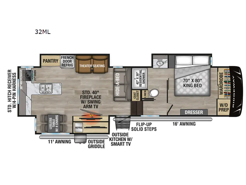 2026 K-Z Ridgeway 32ML - Floor plan