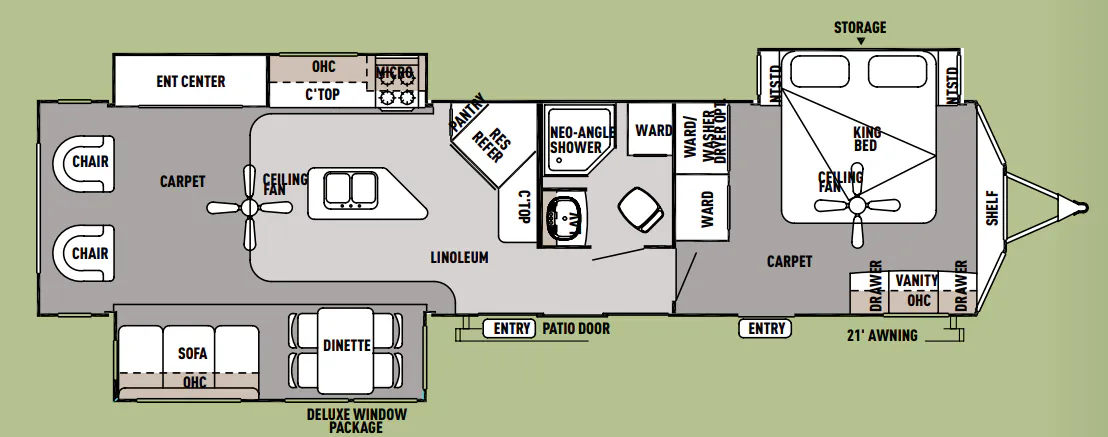 Forest River Wildwood Lodge 393RLT floor plan
