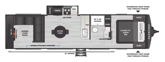 Keystone Hideout Max 31SUNROOM floor plan