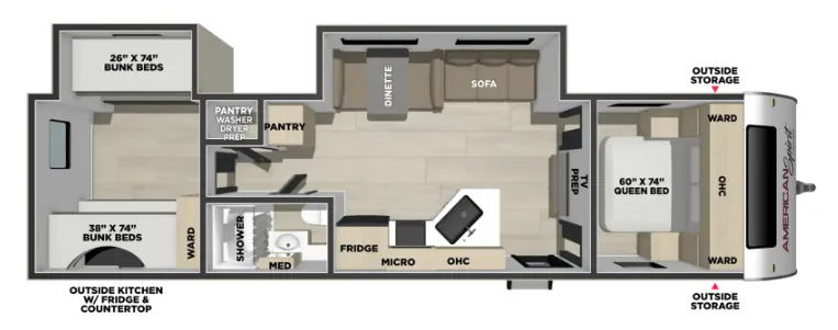Coachmen American Spirit DLX 5320BEDS floor plan