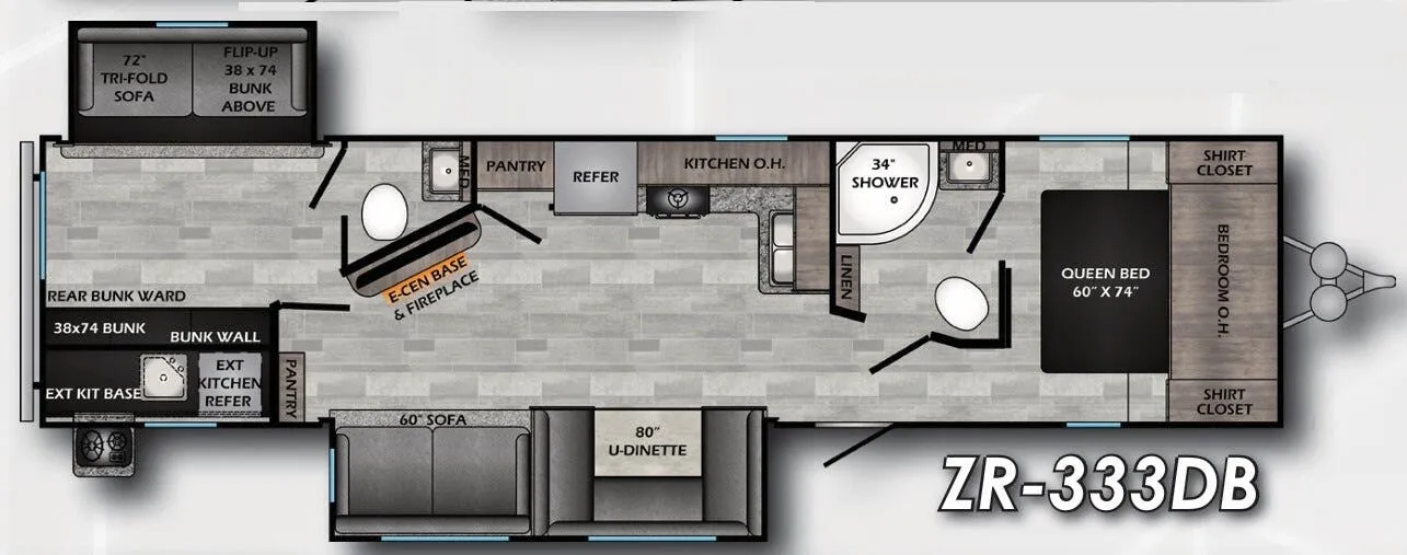 CrossRoads Zinger 333DB floor plan