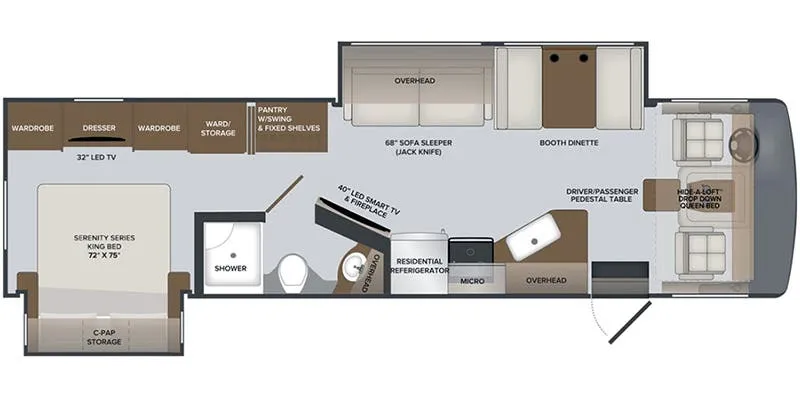 Holiday Rambler Invicta 34MB floor plan