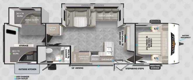 Forest River Wildwood 32BHDS floor plan