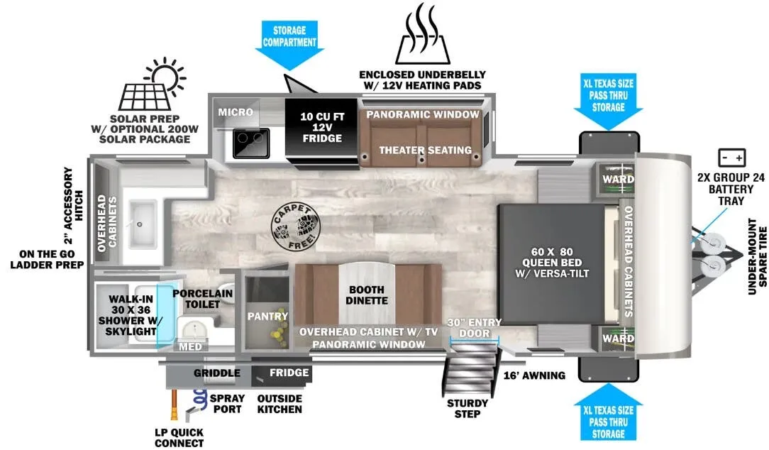 Forest River Salem Hemisphere Hyper-Lyte 22RKHL floor plan