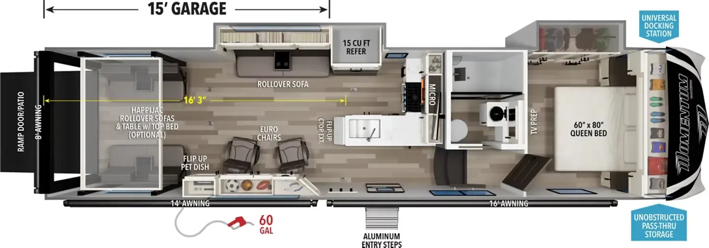 Grand Design Momentum G-Class 325G floor plan