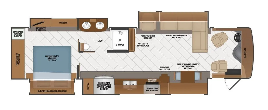 Fleetwood Pace Arrow LXE 38F floor plan