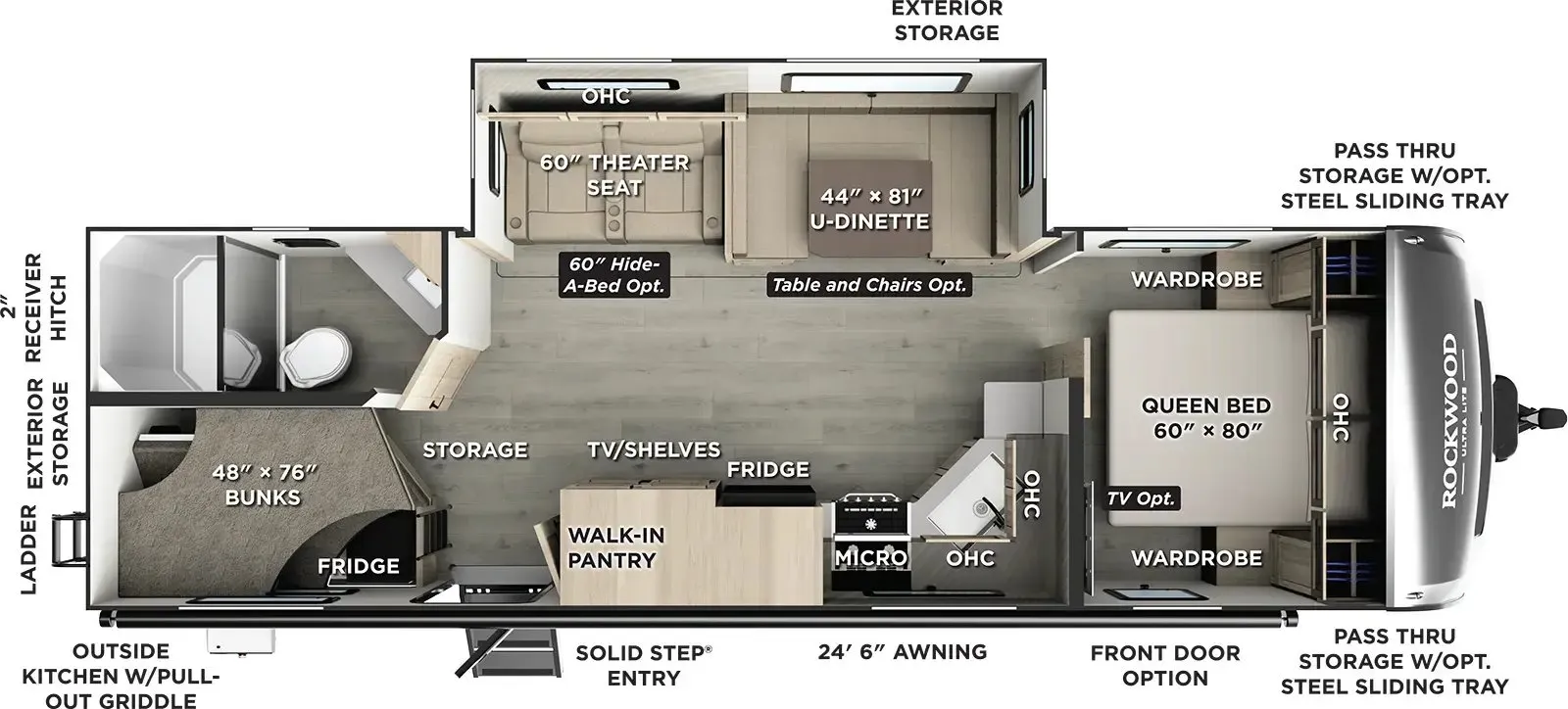 2026 Forest River Rockwood Ultra Lite 2706BH - Floor plan