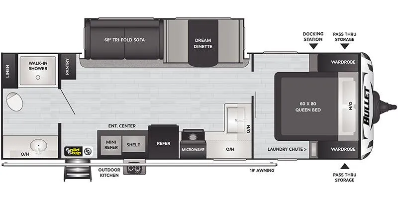 Keystone Bullet 261RBS floor plan