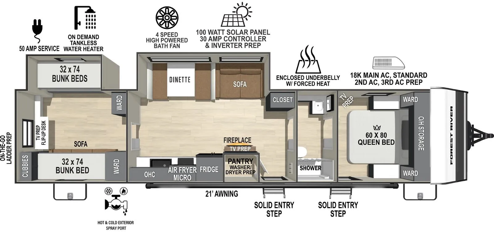 Forest River IBEX New Trail Edition TRAIL31 floor plan