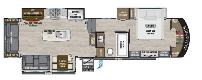 Alliance RV Paradigm 340RL floor plan