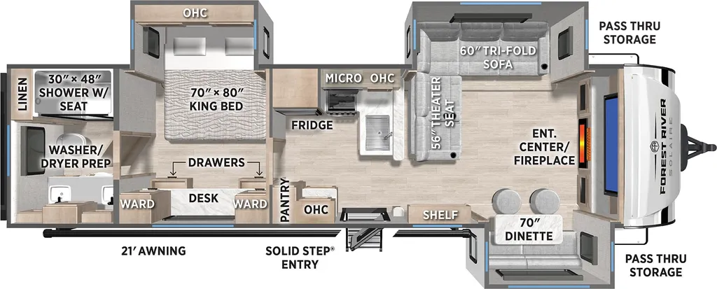 2027 Palomino Solaire 3300FLBS floor plan