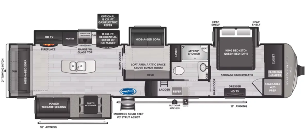 Keystone Montana 3855BR floor plan