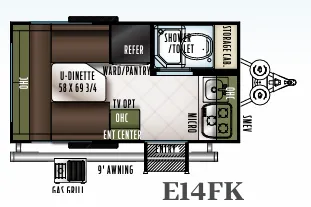 Forest River Flagstaff E-Pro E14FK floor plan