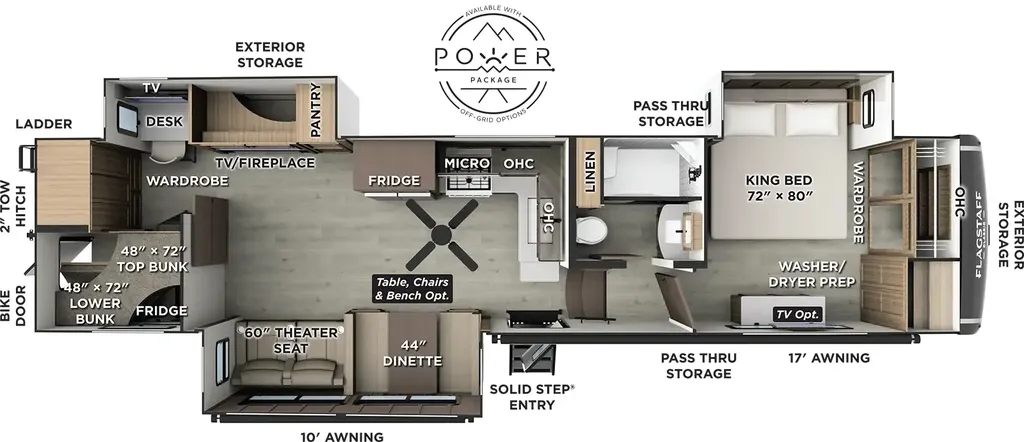 2026 Forest River Flagstaff Classic 405CBH floor plan