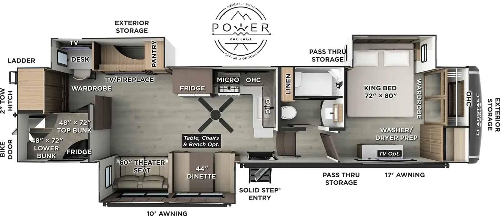 2026 Forest River Flagstaff Classic 405CBH - Floor plan