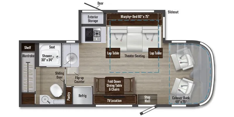 2025 Winnebago Navion 24T AWD - Floor plan