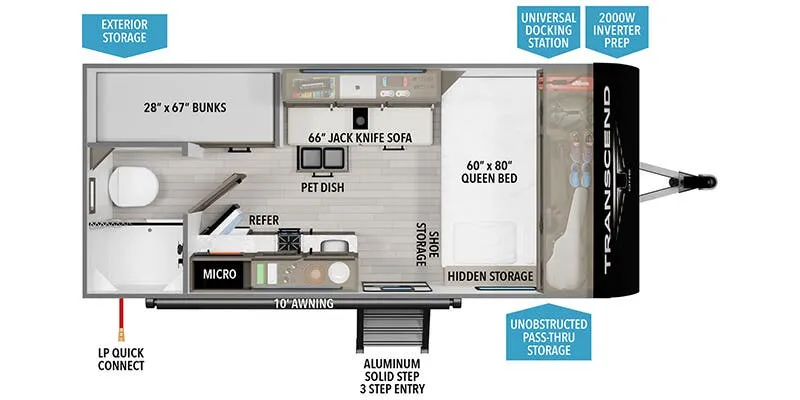 2026 Grand Design Transcend One 151BH floor plan