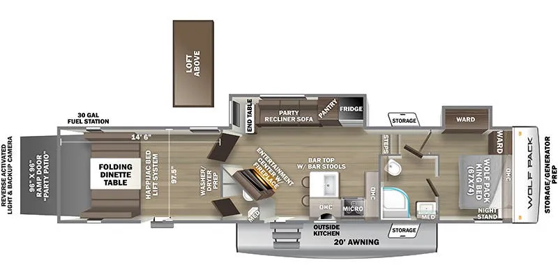2022 Forest River Cherokee Wolf Pack 345PACK14.5 - Floor plan