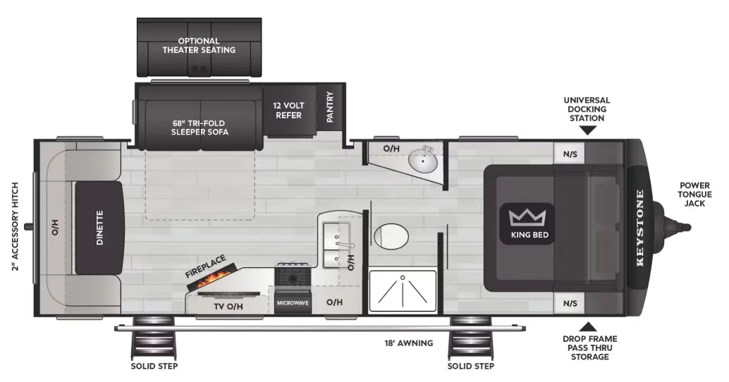 Keystone Cougar Western Elevation 25RDWE floor plan
