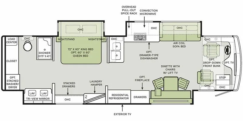 Tiffin Phaeton 35 CH floor plan