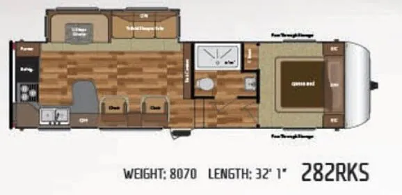 Keystone Hideout 282RKS floor plan