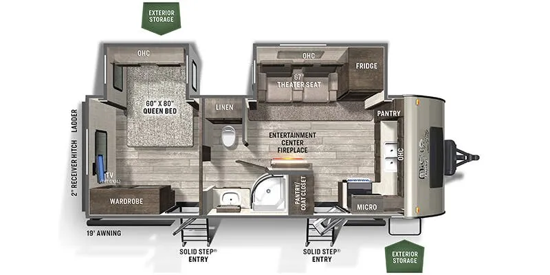 2022 Forest River Flagstaff Micro Lite 25FKBS - Floor plan