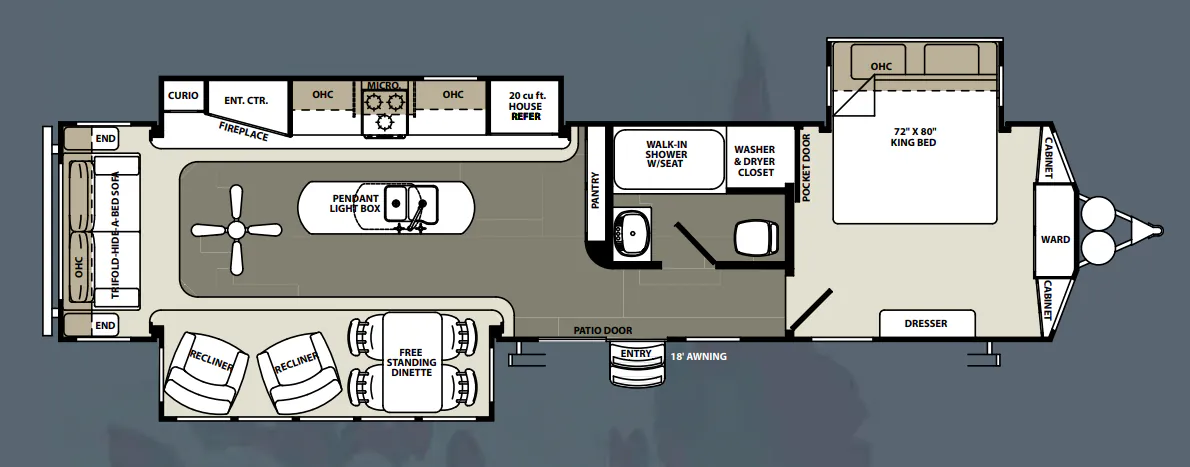Forest River Sandpiper Destination 393RL floor plan