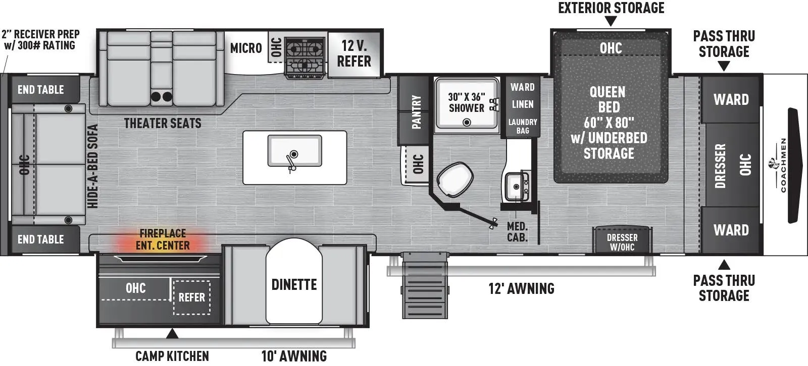 Coachmen Freedom Express Ultra Lite 324RLDS floor plan