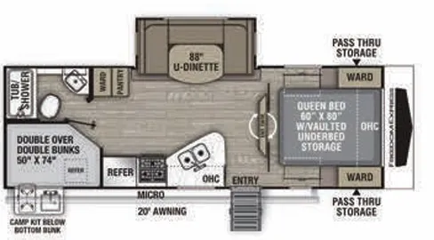 Coachmen Freedom Express Ultra Lite 257BHS floor plan