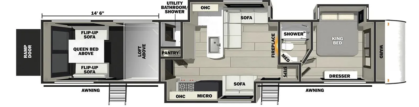 Forest River Vengeance Rogue Armored 391T145 floor plan
