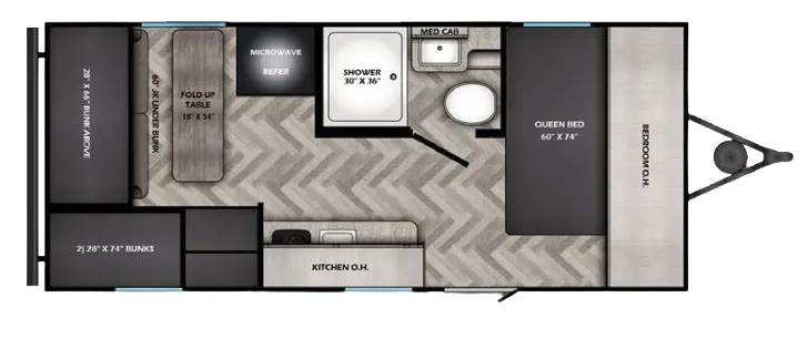 2025 CrossRoads Zinger Lite 18QB floor plan