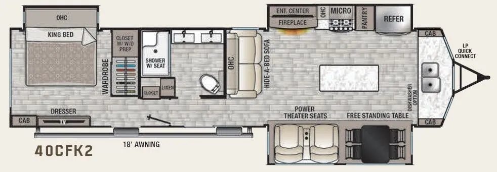 Forest River Cedar Creek Cottage 40CFK2 floor plan