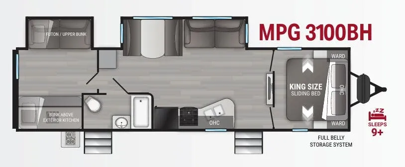 Cruiser RV MPG 3100BH floor plan