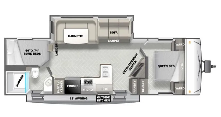 Forest River EVO Elite 2740BH floor plan