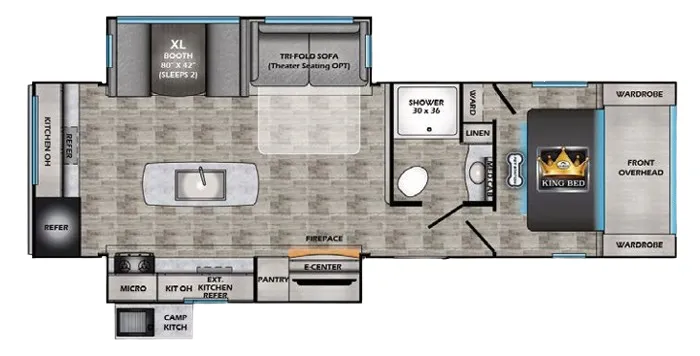 CrossRoads Sunset Trail Super Lite 285CK floor plan