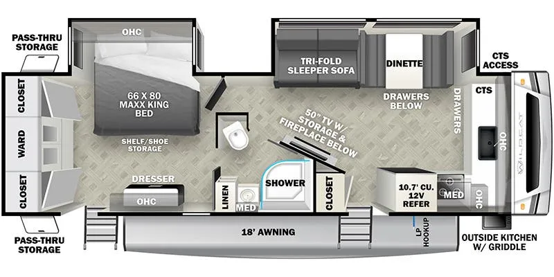Forest River Wildcat 276FKX floor plan