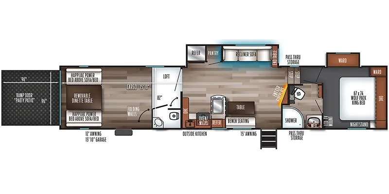 2021 Forest River Cherokee Wolf Pack 365PACK16 - Floor plan