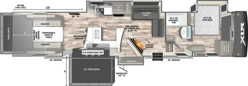 2026 XLR Nitro 40BAR13 floor plan