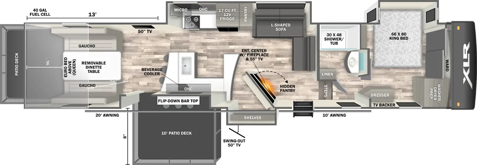 2026 XLR Nitro 40BAR13 - Floor plan