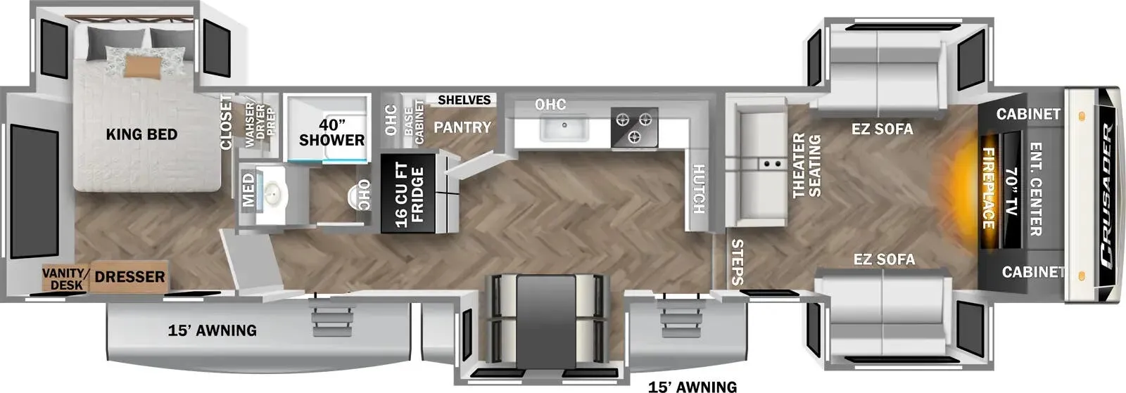 Prime Time Crusader 375FLS floor plan