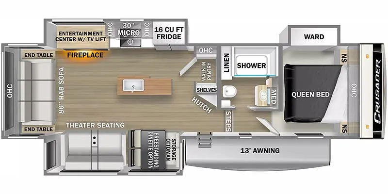 Prime Time Crusader 305RLP floor plan
