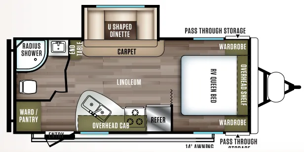 Forest River Wildwood X-Lite 210RBXL floor plan