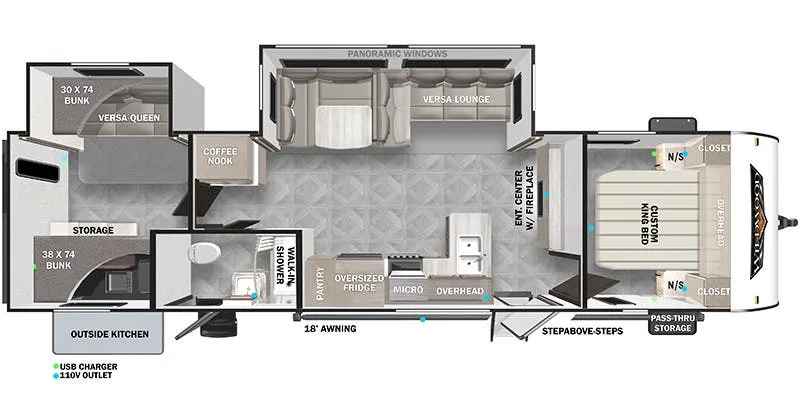 2023 Forest River Wildwood 32BHDS - Floor plan