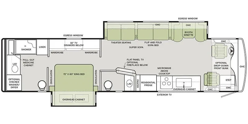 Tiffin Allegro Red 340 38 LL floor plan