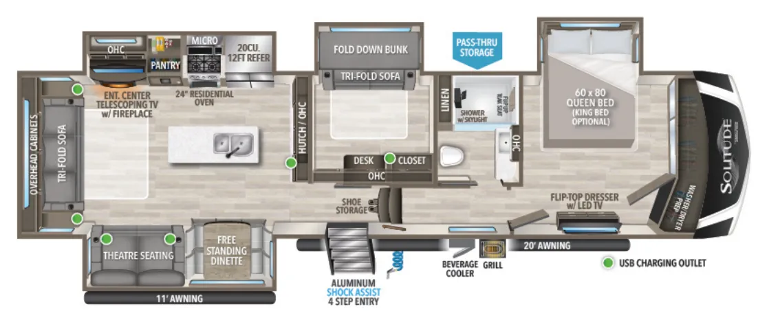 Grand Design Solitude 378MBS floor plan