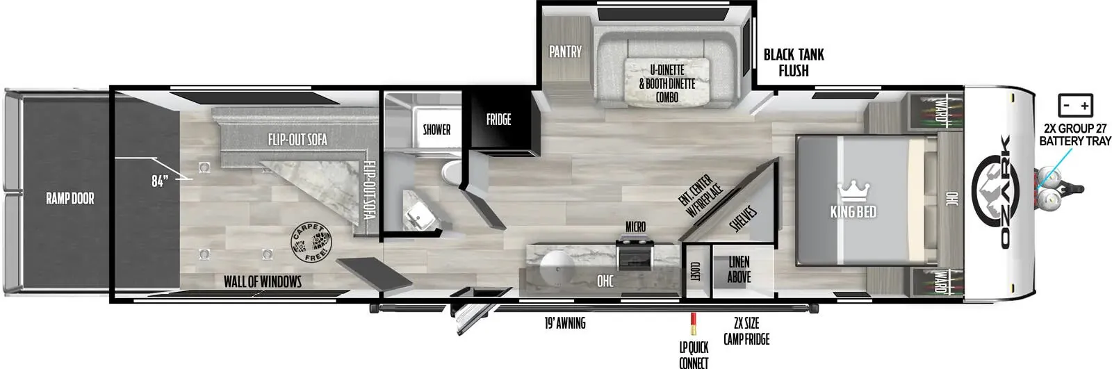 Forest River Ozark 2900THK floor plan